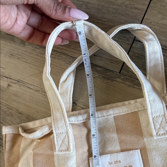 Summer Fridays Beige & White Striped Canvas Tote Bag - Picture 4 of 8